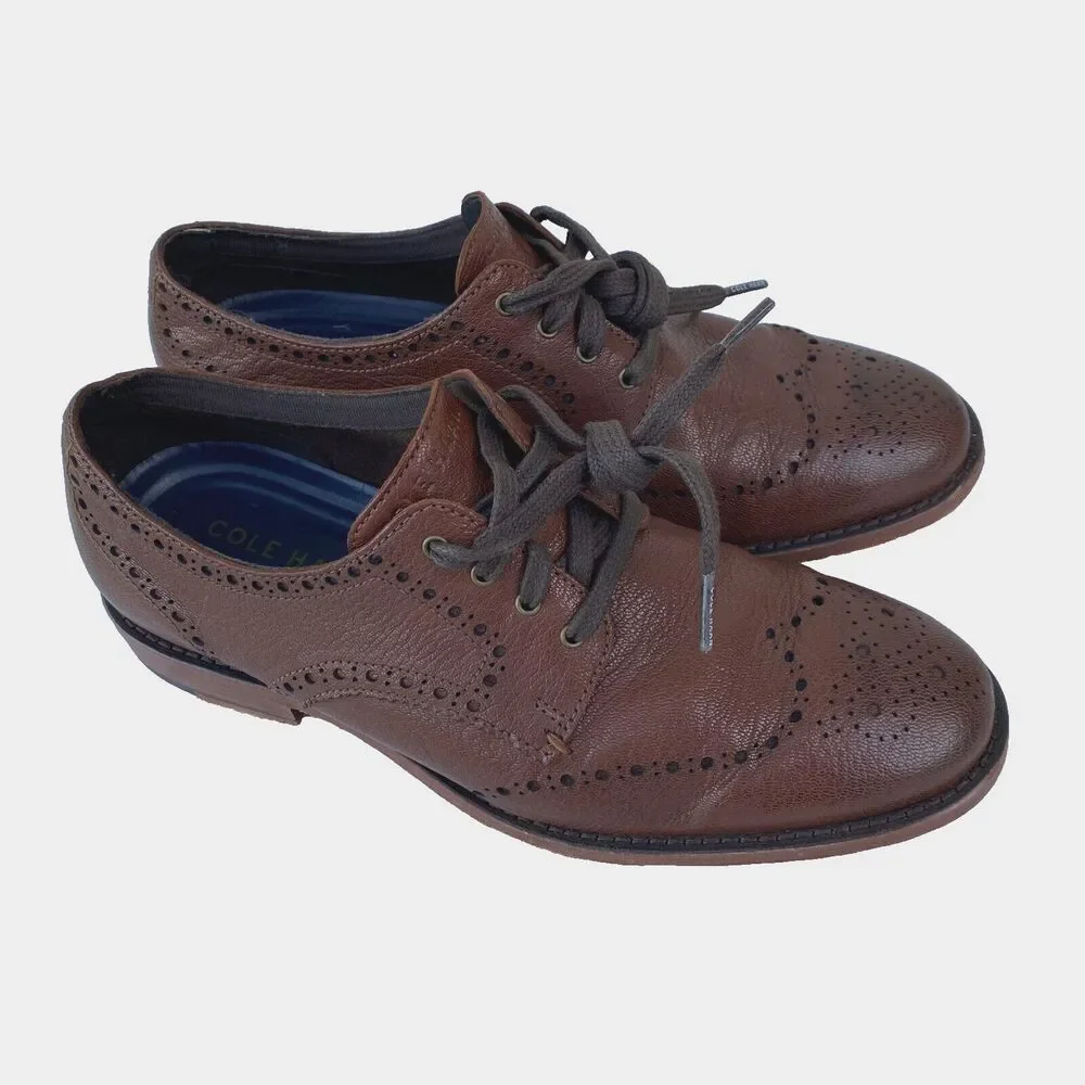 Cole‎ Haan Men's Original Grand 360 Oxford Brown Leather Dress Shoes 7.5